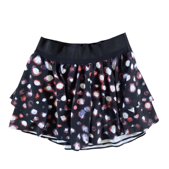 Lululemon Court Rival High Rise Skirt Haze Dot Inverse Orange Multi Skort - Picture 8 of 15